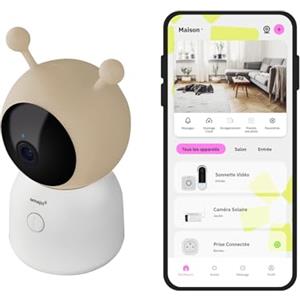 omajin by Netatmo Videocamera Baby Monitor 2K HD, visione notturna, avviso pianto, audio bidirezionale, ninna nanna, luce notturna, sensori umidità e temperatura, controllo app, OBC-01