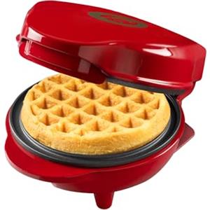 Bestron Piastra per Waffle in Edizione Natalizia, Edizione Limitata, Macchina per Waffle con Rivestimento Antiaderente, per Natale, Feste o come Regalo, Dimensione Waffle 10 cm, Colore: Rosso opaco