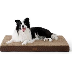 Bedsure Cuscino per Cane Gande - Materassino per Cani Taglia Grande Interno Cuscino Cane Sfoderabile Lavabile 91x69x7.6 cm, Marrone