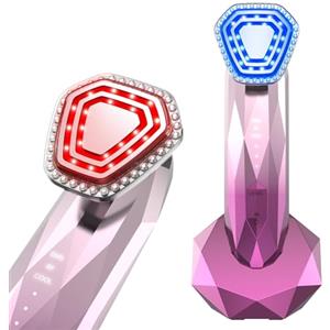 Ibtyzo Radiofrequenza Professionale Massaggiatore Viso Lifting Radiofrequenza con Luce Rossa e Blu 6 in 1 EMS Massaggiatore Antirughe Lifting Trattamento Macchina