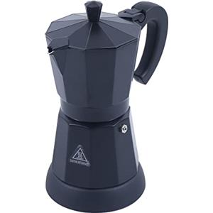 Sengfwin Caffettiera elettrica nera 300 ml Caffettiera per caffè espresso in alluminio Caffettiera per caffè espresso moka nero Caffettiera da 6 tazze