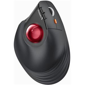 ProtoArc Mouse Bluetooth Trackball Verticale, EM05 NL Mouse Wireless Ergonomico Ricaricabile (Bluetooth*2+2.4G), Controllo Pollice, Compatibile con iPad, Mac, Windows, PC - Rosa