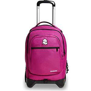 Invicta Trolley Scuola Sganciabile Plug, Rosa, 3 in 1, Triplo Uso, Zaino con Carrello Sganciabile, con Tasca con Organizer, Zaini e Trolley, Scuola, Unisex