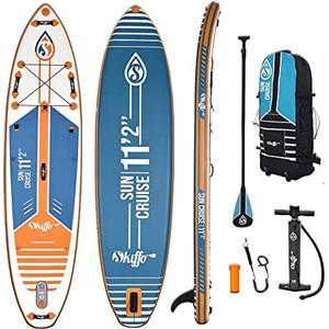 Skiffo - SUP Stand Up Paddle Gonfiabile Sun Cruise 11'2 - PB-SSC112C - Tavola Gonfiabile Dropstitch Doppio Strato Fusionato con Pack Pagaia, Leash, Pompa e Borsa di Trasporto - 340 x 84 x 15 cm