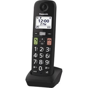 Panasonic KX-TGUA10EXB Ricevitore Aggiuntivo per Telefoni Cordless Digitali KX-TGU130/KX-TGU110, Tasti Ampi, Fav Call, Compatibile con gli Apparecchi Acustici, Necessaria Unità Principale, Nero