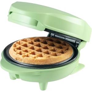 Bestron Waffle Maker, Piastra per waffel mini Ø10 cm, piccola macchina per waffel con rivestimento antiaderente, per compleanni di bambini, feste di famiglia, Pasqua o Natale, colore: Verde opaco