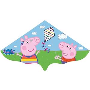 Günther Flugspiele 1216 - Aquilone per bambini con motivo Peppa Pig, pronto al volo, a linea singola in robusto foil dai 4 anni, circa 115 x 63 cm