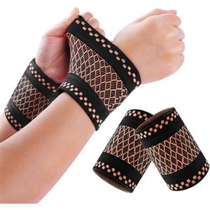 AOOWU Tutore Polso, 2 pezzi Elastica Fascia da Polso, Supporto per Polso a Compressione Tutore Tunnel Carpale per Sport, Tendinite, Frattura e Distorsione del Polso, Lavoro, Unisex（M）