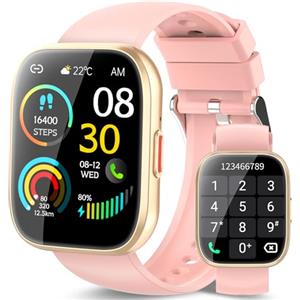 VKROBAG Smartwatch Uomo donna Rispondi/Effettua Chiamate, 1.85 Schermo Smartwatch Orologio Uomo, 112 sportivo, IP67 Impermeabile Sportivo Watch con cardiofrequenzimetro/sonno, Fitness Watch Rosa