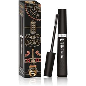 L'Oréal Paris Box Regalo Make Up à La Carte con Mascara Incurvante Telescopic Lift, Ciglia Protette e Fortificate, Tenuta Fino a 36H, Arricchito con Ceramidi, Tonalità: Nero