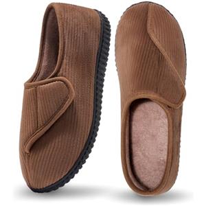 Git-up Pantofole da casa per Uomo Confortevole e Antiscivolo Calde Ciabatte con Soletta Memory Foam Pantofole Regolabili diabetiche per Edema Piedi, Grigio 12