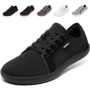 Hanani Scarpe Barefoot Uomo Donna Scarpe Sportive Casual Minimaliste Scarpe a Piedi Nudi Zero Drop Soles Leggere Scarpe Sneakers Scarpe da Running Traspirante Scarpe Fitness Unisex Nero EU44