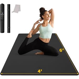 CAMBIVO Tappetino Palestra Grande 183x122cm, 6mm/8mm/10mm/12mm Tappetino Yoga Mat TPE Extra Largo Antiscivolo, Tappeto Pilates Materassino per Fitness Gym Esercizi Sport Workout