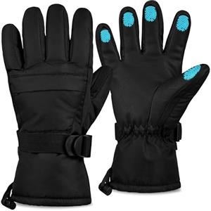 CityComfort Guanti da Sci Donna - Guanti Invernali con Touch Screen Guanti Termici Impermeabili Imbottiti per Neve Snowboard Freddo (Nero)