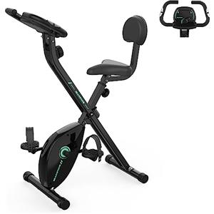 GEARSTONE Cyclette,Bicicletta magnetica pieghevole,Bicicletta da fitness,Trainer indoor pieghevole per allenamento cardio a casa,Sensore del polso,Supporto per telefono,