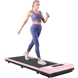 Bigzzia Tapis Roulant Elettrico Pieghevole,Walking Pad 10 km/h,Tappeto Corsa Extra Large 42CM,con telecomando e display LCD,Telaio rinforzato and 220LB Max Weight for Home Office Exercise (rosa)