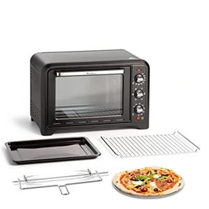 Moulinex OX4858 Optimo Forno Elettrico Ventilato 39 Litri, Potenza 2000 W, Max 240°C, Forno per Pizza, Carne, Pesce, Dolci, Fornetto Elettrico con Girarrosto, 7 Modalità di Cottura, Timer, 4 Accessori