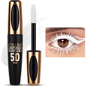 LOPHE 5D Mascara Spesso, Mascara Waterproof a Long-Lasting di Bianco, Mascara Allungante, Effetto Naturale, Effetto Occhi Grandi Amplificato, 10ml