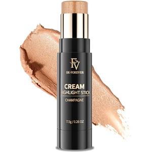 FV Illuminante Viso Stick, a Lunga Durata e Facile da Sfumare con Finitura Naturale, Texture Cremosa, Illuminante Stick per Pelle Luminosa e Trucco Ombretto, Impermeabile & Cruelty-free, 03 Champagne