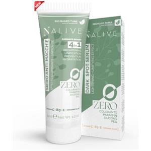 Nalive ZERO - Siero Antimacchie Viso e Corpo Ipoallergenica per Pelli Delicate - Vitamine C-B3-E - Made in Italy - Siero Schiarente macchie scure - NO Paraffina Siliconi Coloranti Profumo Peg, 30 ml