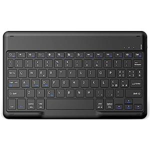 EasyAcc Tastiera Bluetooth Wireless con Windows/Android/iOS, Tastiera Portatile con Tablet Layout Italia, Tastiera QWERTY Tablet, Nero