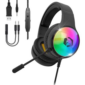 EMPIRE GAMING - 2024 Nuovo - Icarus S16 Cuffie Gaming RGB - per PS5, PS4, Xbox One/Series, PC, Mac, Smartphone, Tablet - Telecomando - Audio Stereo ad Alta Definizione - Microfono Flessibile