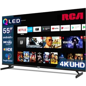 RCA QLED Smart TV 55 Pollici 4K, HDR, Dolby Audio, Sistema Operativo Android, Tuner DVB-T2/S2, WiFi, Bluetooth, HDMI, USB, Serie QD