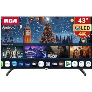 RCA Smart TV 43 Pollici QLED 4K, HDR, Dolby Audio, Sistema Operativo Android, Tuner DVB-T2/S2, HEVC 10, Serie QD