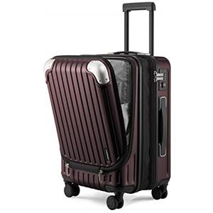 LEVEL8 Valigia Bagaglio a Mano 55CM Espandibile Valigia Trolley Rigido Ultra Leggero in ABS+PC Valigie con Chiusura TSA e 4 Ruote Doppie Girevoli, 55x37x25CM, 42L, Rosso