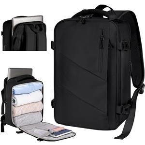 Gluckstar Zaino per Ryanair/Wizzair 40X20X25, Zaino da Viaggio Cabina Bagaglio a Mano 15 Pollici Zaino Porta Pc Donna Uomo, Borse da Viaggi Trekking Zaini Aereo Lavoro Zainetto 20L Nero