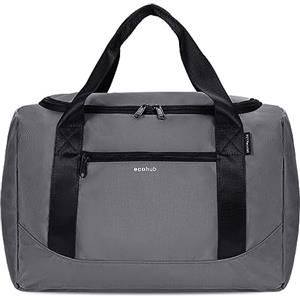 ECOHUB 20L Bagaglio a Mano, Borsa 40x20x25 Ryanair, Borsone Viaggio Pieghevole, PET Riciclato Borse per Aereo Weekend Palestra Piccola Uomo Donna(Grigio Chiaro)