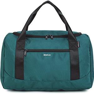 ECOHUB 20L Bagaglio a Mano, Borsa 40x20x25 Ryanair, Borsone Viaggio Pieghevole, PET Riciclato Borse per Aereo Weekend Palestra Piccola Uomo Donna(Blu Verde)