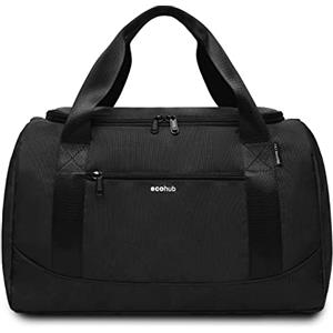 ECOHUB 20L Bagaglio a Mano, Borsa 40x20x25 Ryanair, Borsone Viaggio Pieghevole, PET Riciclato Borse per Aereo Weekend Palestra Piccola Uomo Donna(Nero)