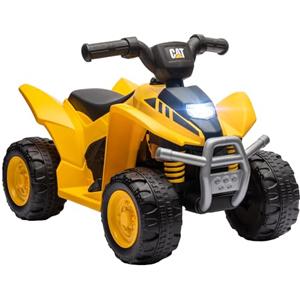 AIYAPLAY Quad Elettrico per Bambini 18-36 Mesi 6V Licenza Caterpillar con Clacson e Fari, Moto a 4 Ruote in PP e Metallo, Giallo