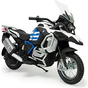 INJUSA - Moto Elettrica BMW R1250 GS Adventure, per Bambini dai 6 ai 10 Anni, Batteria 24V, Accelerazione Progressiva, Ruote Gonfiabili, Freno a Tamburo e Luci Led, Velocità 11 Km/h, Colore Blu