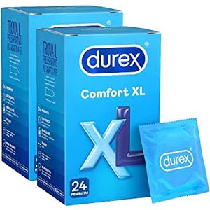 Durex Comfort XL Preservativi Extra Large (57 mm), Maxi Formato, 48 Profilattici