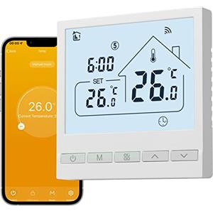 BEOK CONTROLS BEOK Termostato wifi per Caldaia con contatto pulito,Termostato Tuya Programmabile settimanale, Cronotermostato digitale Wifi compatibile con Alexa,Termostato Alimentazione a 230V 3A TOL47