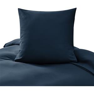 puredown 1PCS Copripiumino Singolo 135x200cm+ 1PCS Federe in Microfibra 80x80cm, Set di Copripiumino Monocromatica per Letto Singolo, Traspirante, Morbida, Oeko-Tex, Blu Navy