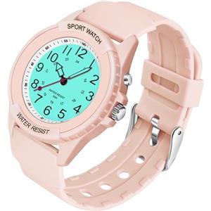 TENOCK Orologio Da Polso Sportivo Da Donna Analogico Al Quarzo 50 M Impermeabile Con Luce Notturna Per Abbinamenti Casual O Attività Sportive (Rosa)