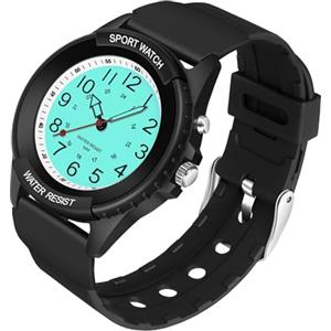 TENOCK Orologio Da Polso Sportivo Da Donna Analogico Al Quarzo 50 M Impermeabile Con Luce Notturna Per Abbinamenti Casual O Attività Sportive (Nero)