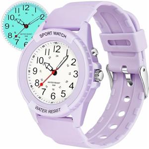 TENOCK Orologio Da Polso Sportivo Da Donna Analogico Al Quarzo 50 M Impermeabile Con Luce Notturna Per Abbinamenti Casual O Attività Sportive (Viola)