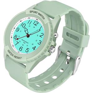 TENOCK Orologio Da Polso Sportivo Da Donna Analogico Al Quarzo 50 M Impermeabile Con Luce Notturna Per Abbinamenti Casual O Attività Sportive (Verde)