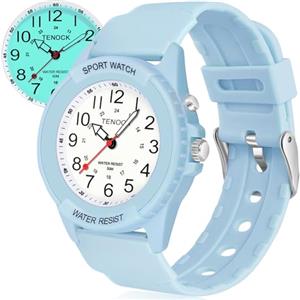 TENOCK Orologio Da Polso Sportivo Da Donna Analogico Al Quarzo 50 M Impermeabile Con Luce Notturna Per Abbinamenti Casual O Attività Sportive (Blu)