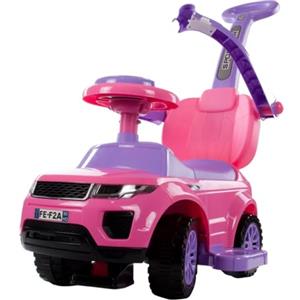 sun baby Auto 4in1 per bambini, scivolo a partire da 2 anni e auto a spinta con clacson e musica, spazio per riporre i bagagli sotto il sedile (Rosa)
