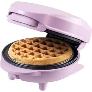 Bestron Waffle Maker, Piastra per waffel mini Ø10 cm, piccola macchina per waffel con rivestimento antiaderente, per compleanni di bambini, feste di famiglia, Pasqua o Natale, colore: Viola opaco