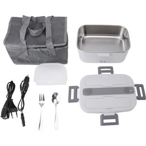 Yunir Scaldavivande Elettrico, 1.8L Riscaldamento a Circolazione a 360 Gradi Lunch Box Riscaldato Portatile per Camion Auto Ufficio Scolastico con Contenitore in Acciaio (Spina europea)