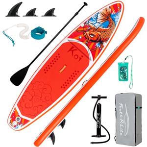 FunWater Gonfiabile Stand Up Paddle Board Paddleboard Con Accessori Paddleboard Zaino, Pompa A Mano, Guinzaglio, 3 Pinne Staccabili, Pagaia Galleggiante Regolabile