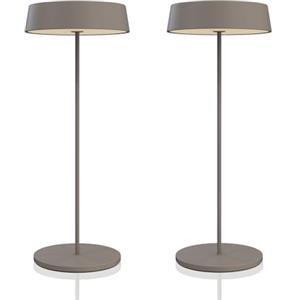 Palmina 901,lampade da tavolo senza fili,lampade da tavolo ricaricabili E Dimmerabile In Alluminio,abat jour senza fili 4400mah,Protezione IP54,luce da tavolo esterno/Interno/Khaki 2PZ