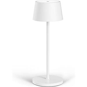 Madrigal Stilosa Lampada da Tavolo Senza Fili - Abat Jour Led Ricaricabile Scrivania e Comodino di Design - Lume Touch USB C - Luce Wireless Salotto - Dimmerabile - Lampade Ristorante - Bianco Opaco