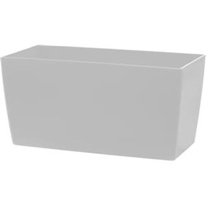 Tecnokit Teraplast vaso per piante da interno ed esterno Coimbra, rettangolare e lucido, in plastica bianca Snow, vaso elegante 30x15x15 cm, ideale per piantine, fioriere e arredamento moderno